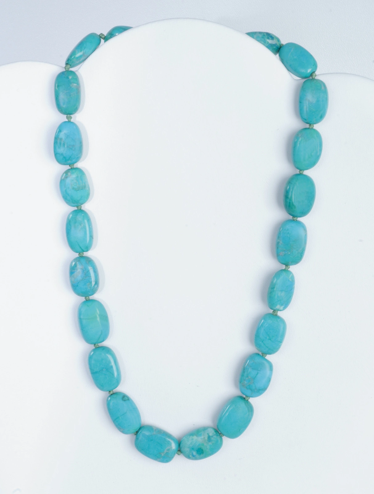 Turquoise nugget style beaded necklace