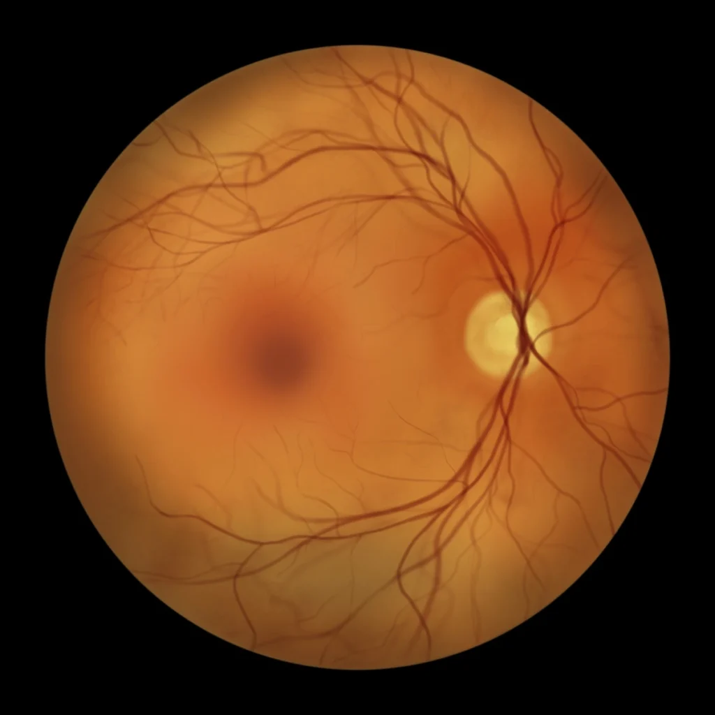 Fundoscopic view of the retina