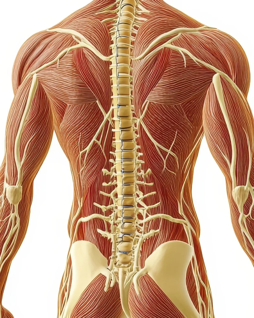 Anatomy of the muscles and nerves of the back diagrammatic representation